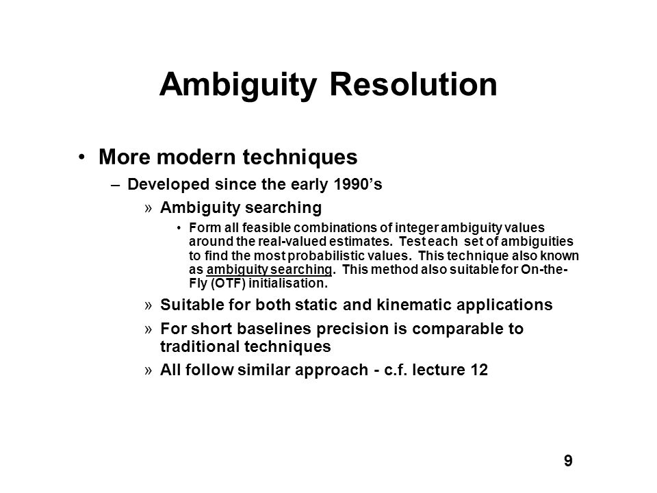 SVY 207: Lecture 13 Ambiguity Resolution - ppt video online download