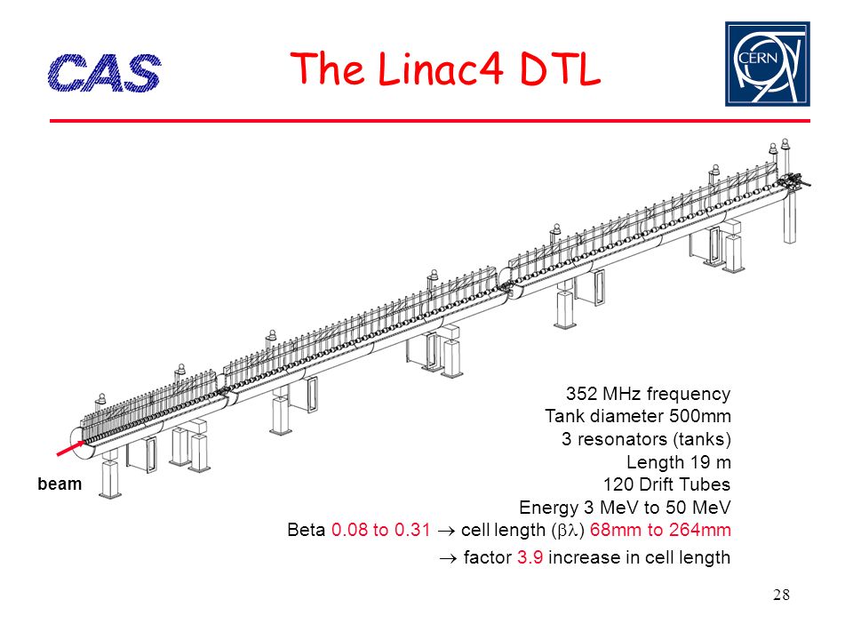 The Linac4 DTL 352 MHz frequency Tank diameter 500mm