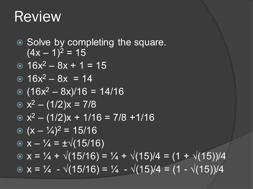 Chapt 8 Quadratic Equations Functions Ppt Video Online Download