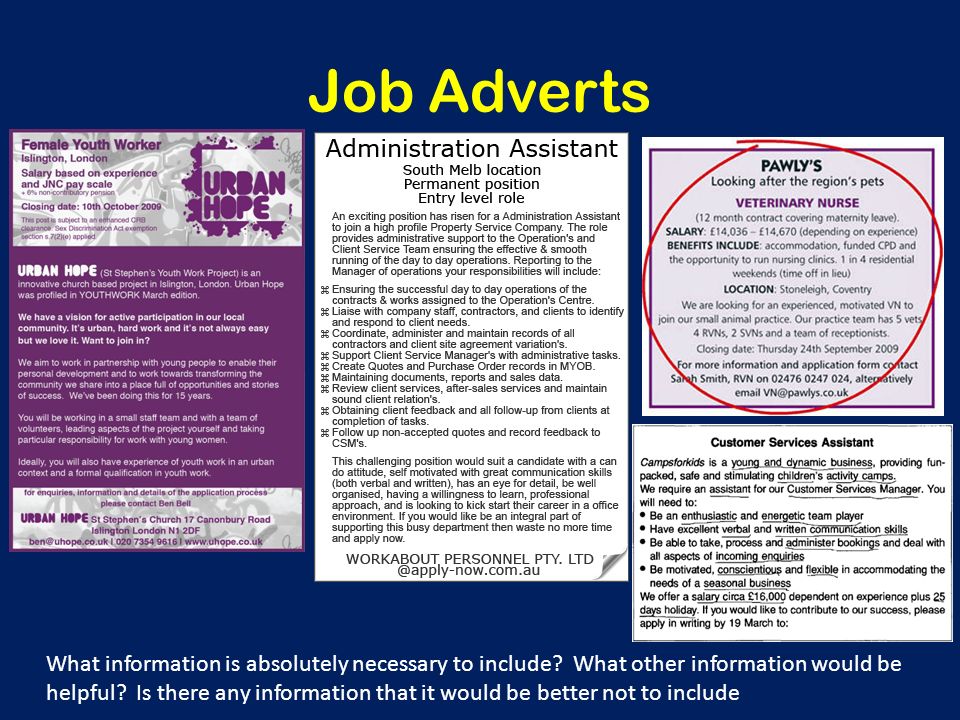 Job Adverts