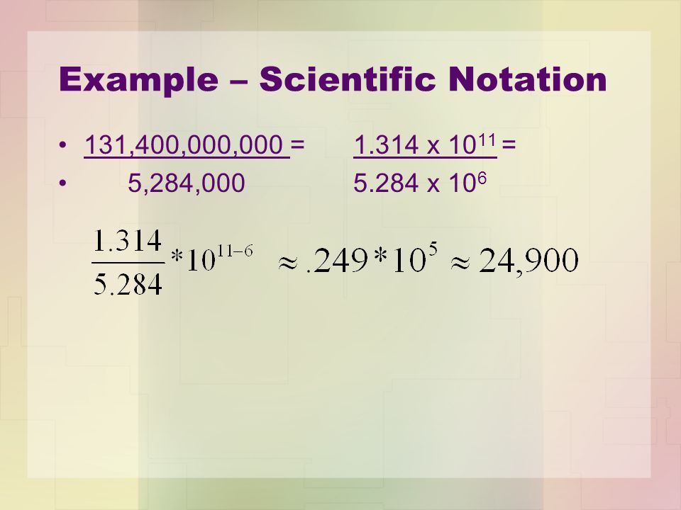 Example – Scientific Notation