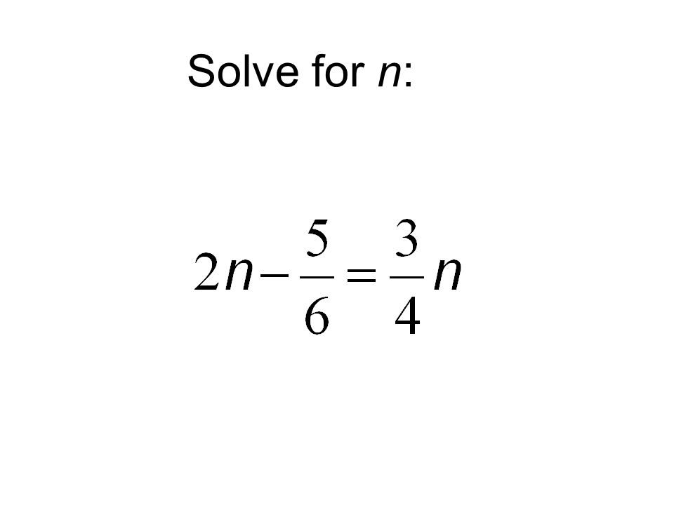 Solve for n: