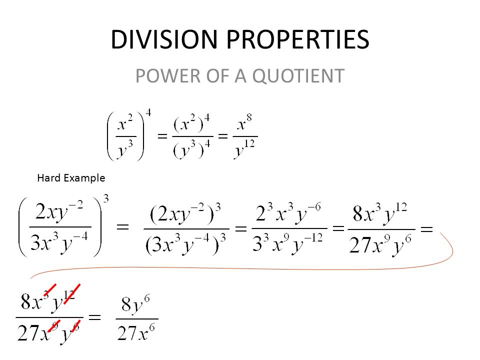 DIVISION PROPERTIES POWER OF A QUOTIENT Hard Example
