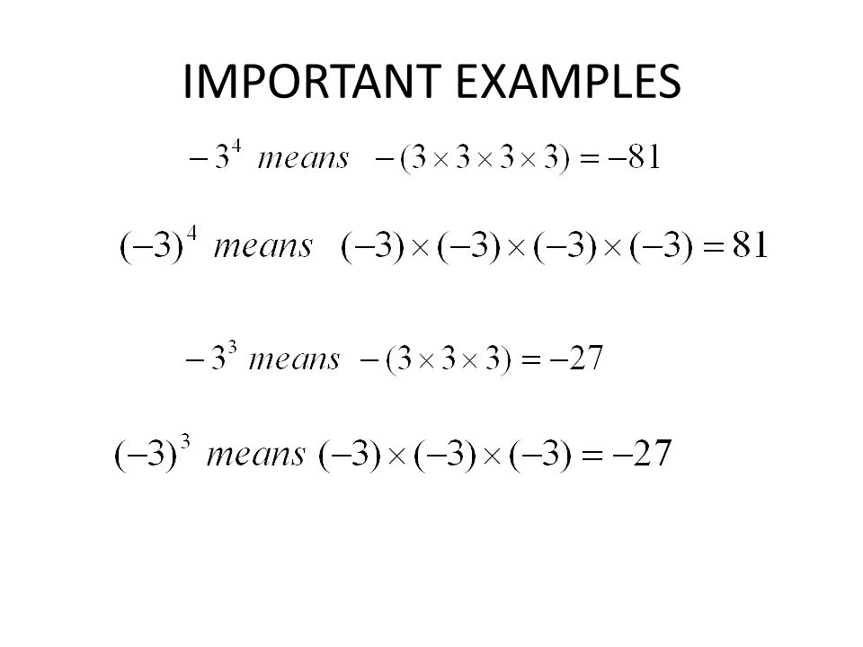 IMPORTANT EXAMPLES