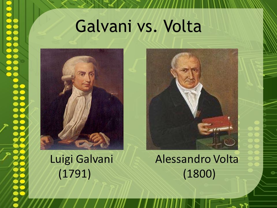 Galvani vs. Volta. 