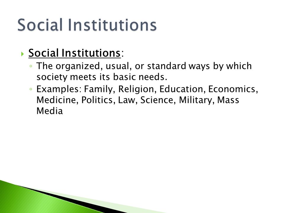 social institutions examples