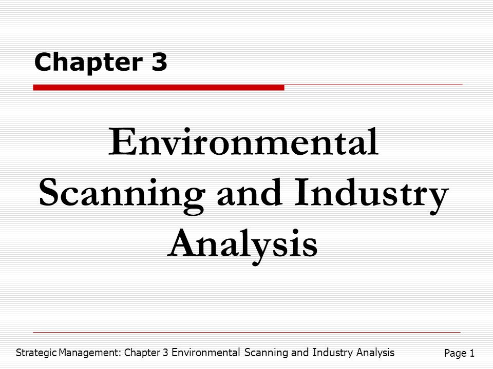 reasons for environmental scanning