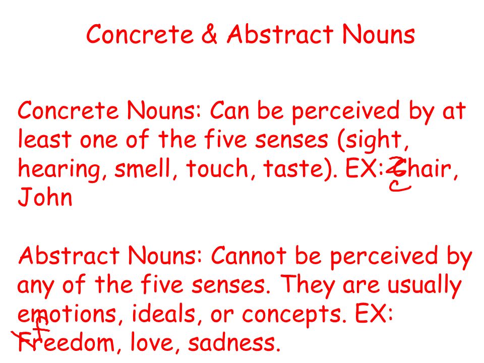 Concrete & Abstract Nouns