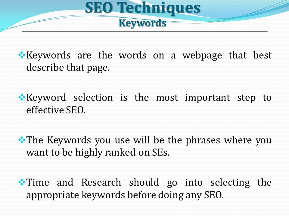 SEO Techniques Keywords