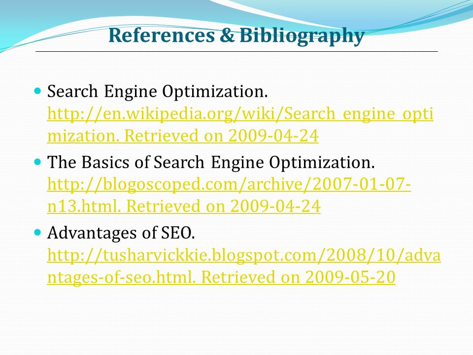 References & Bibliography