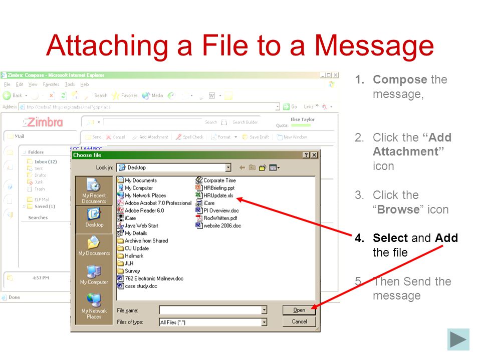 Attaching a File to a Message