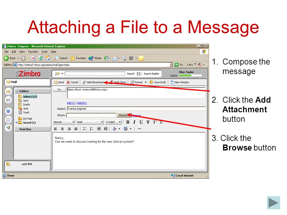 Attaching a File to a Message