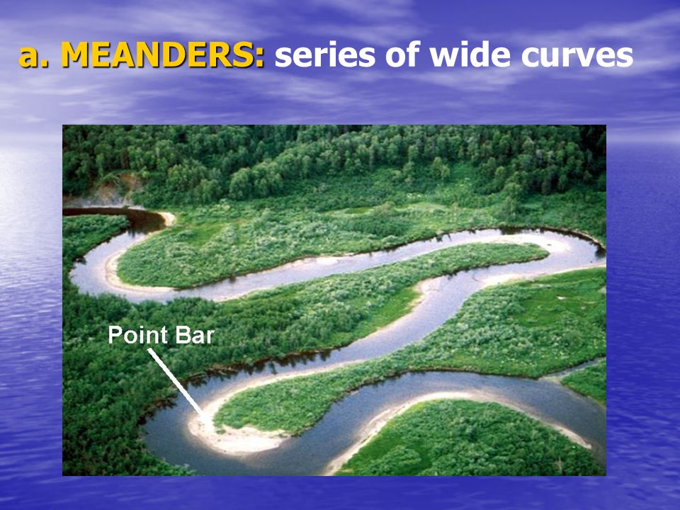 a. MEANDERS: series of wide curves