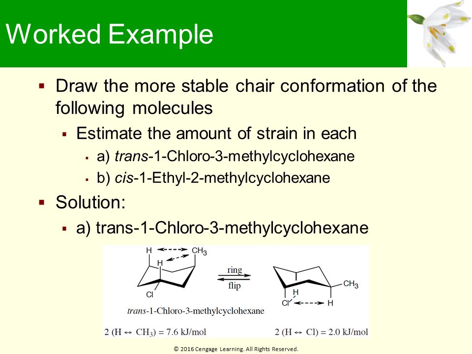 Worked Example. b) cis-1-Ethyl-2-methylcyclohexane. 