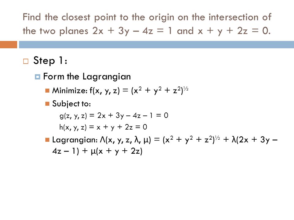 Lagrange Multipliers By Rohit Venkat Ppt Video Online Download