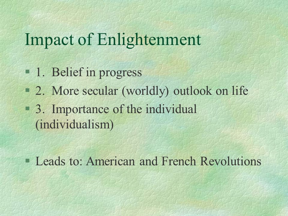 Impact of Enlightenment
