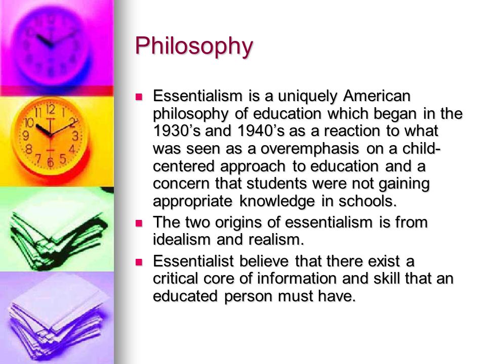 essentialism in education pdf