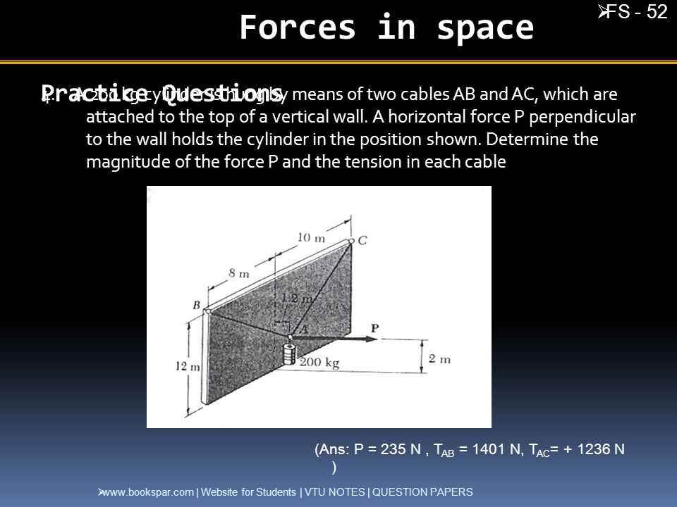 Forces in space Practice Questions