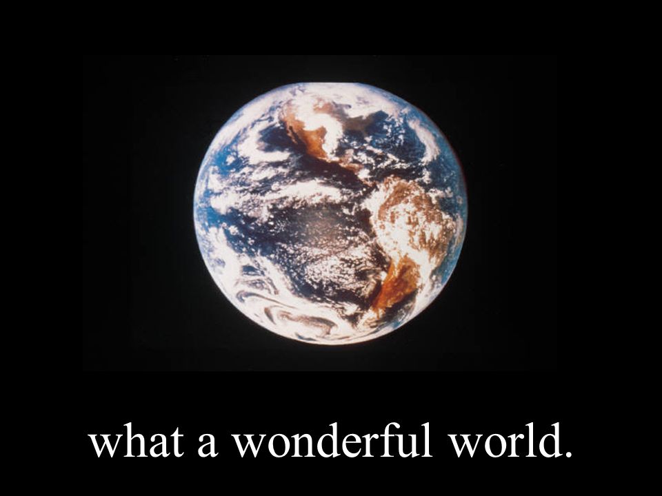 what a wonderful world.