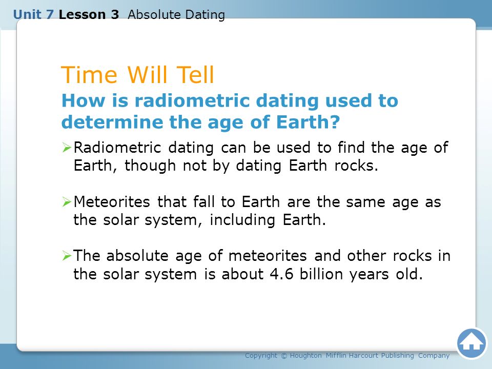 how is radioactive dating used to determine the age of the earth