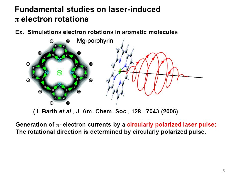 Fundamental studies on laser-induced p electron rotations
