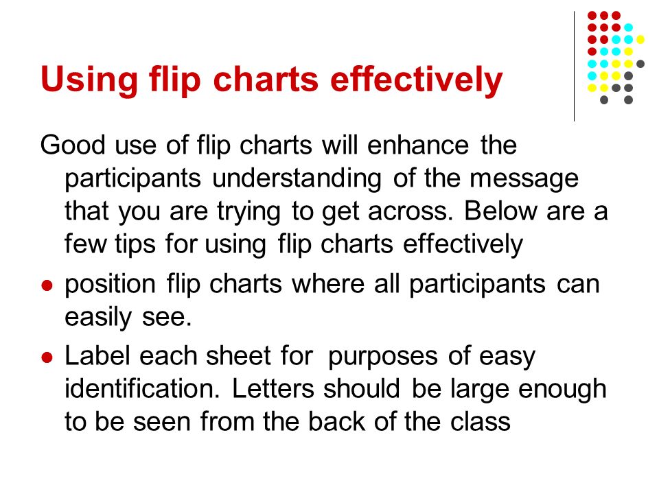 Using flip charts effectively