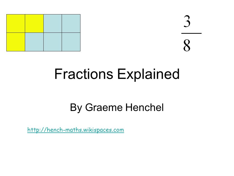 Fractions Explained By Graeme Henchel