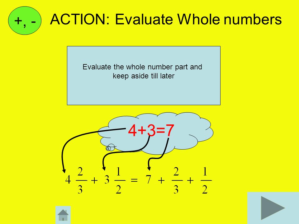 ACTION: Evaluate Whole numbers