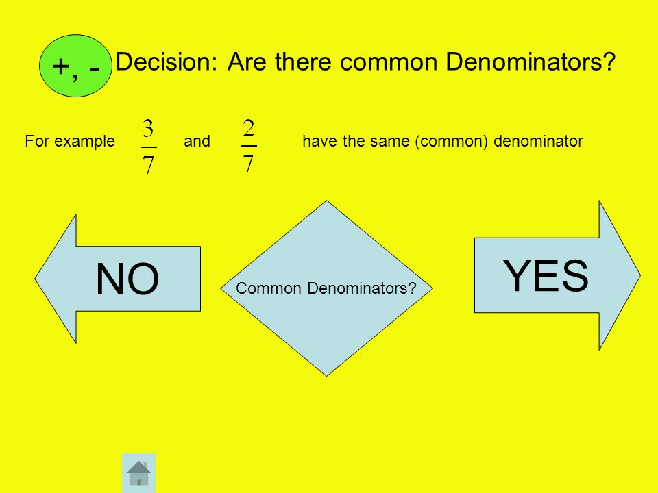 Decision: Are there common Denominators