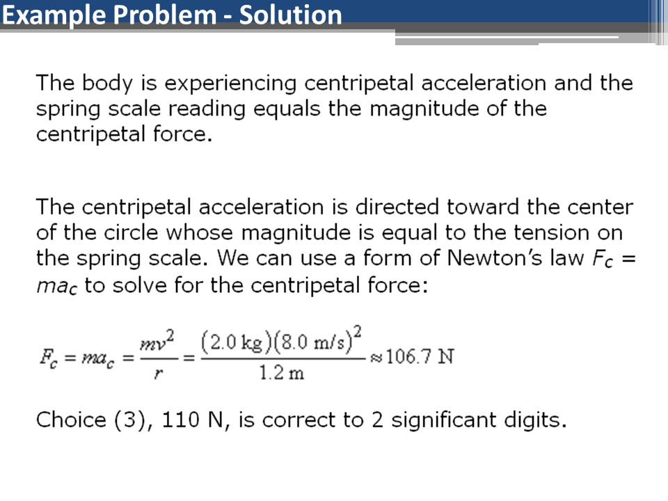 Example Problem - Solution