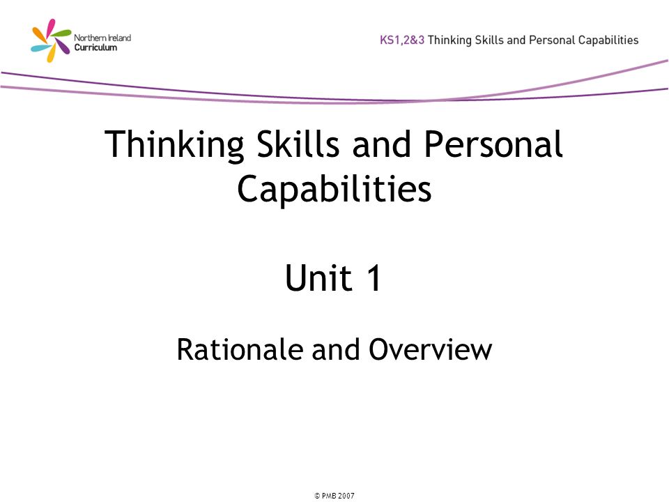 Thinking Skills and Personal Capabilities Unit 1