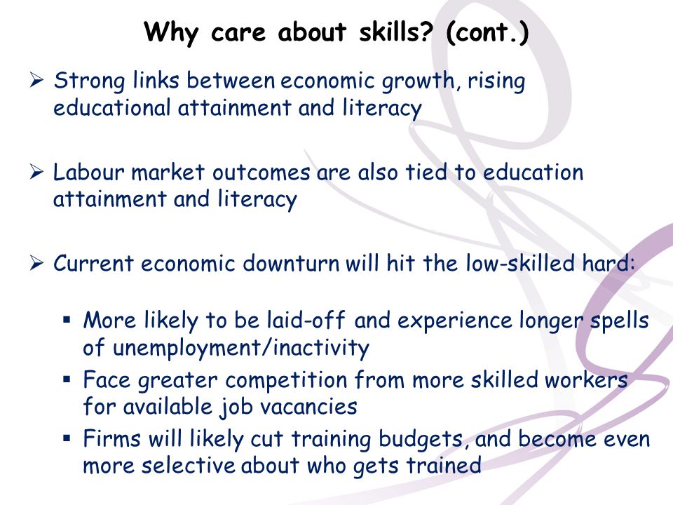 Why care about skills (cont.)
