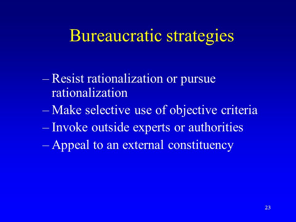Bureaucratic strategies