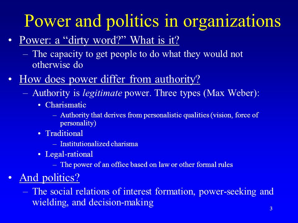 Power and politics in organizations