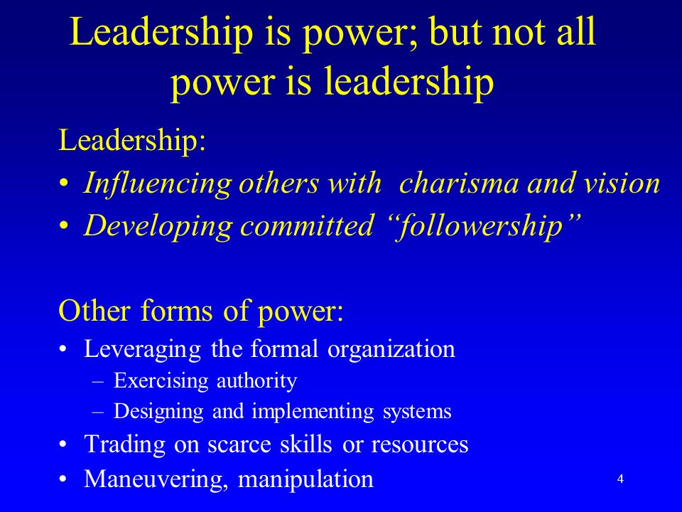 Leadership is power; but not all power is leadership