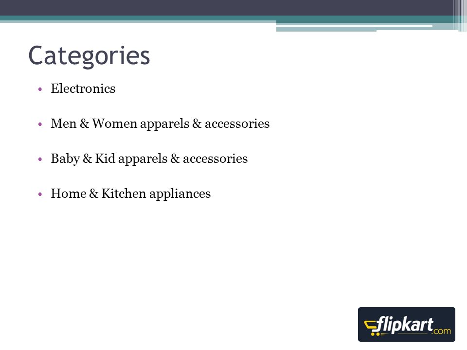 Categories Electronics Men & Women apparels & accessories
