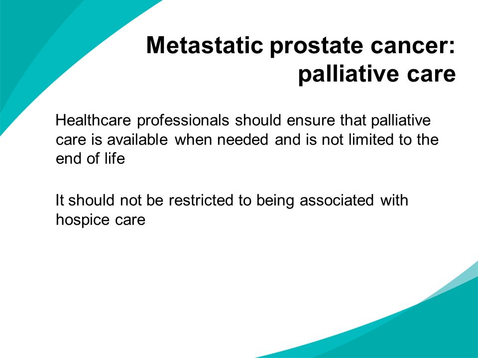 Metastatic prostate cancer: palliative care