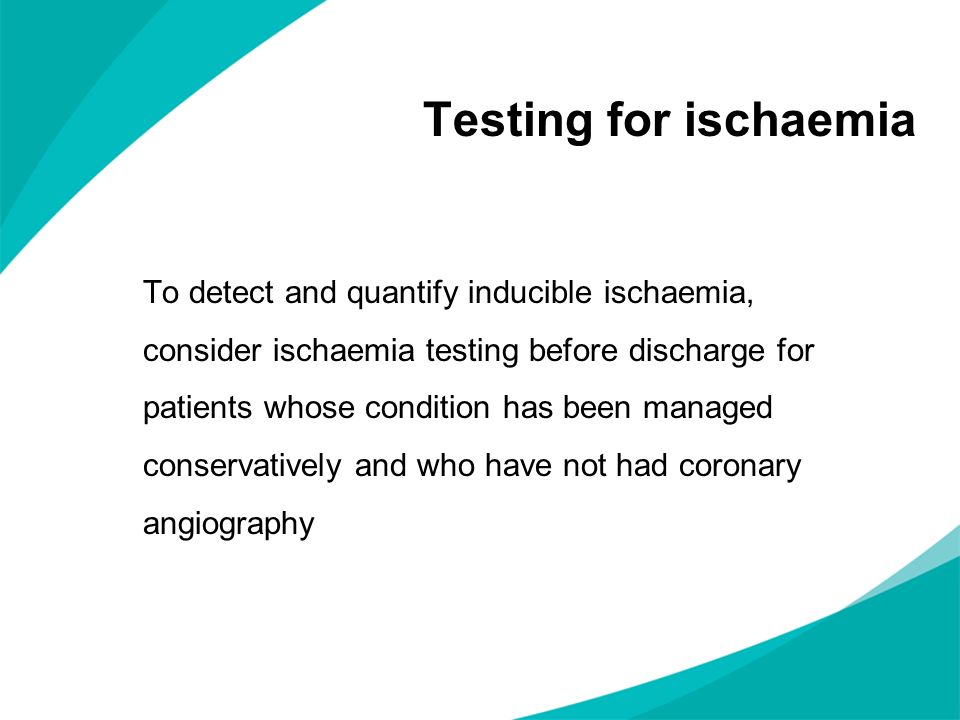 Testing for ischaemia