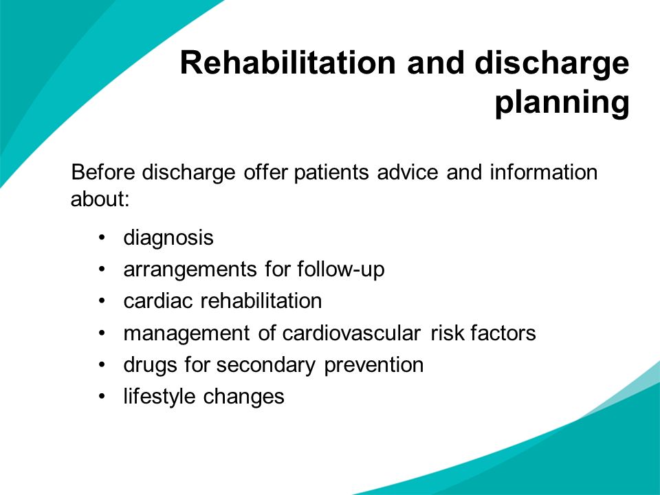 Rehabilitation and discharge planning