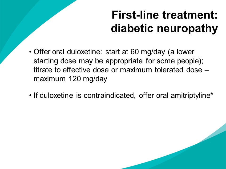 First-line treatment: diabetic neuropathy