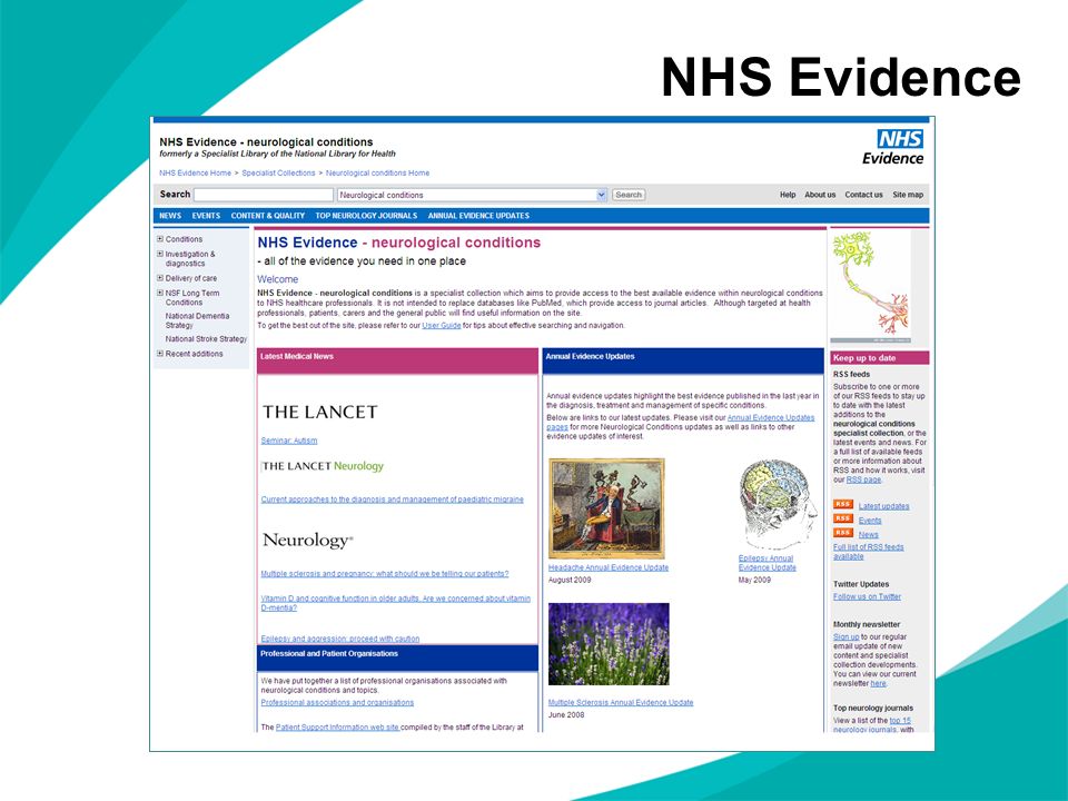 NHS Evidence NOTES FOR PRESENTERS: