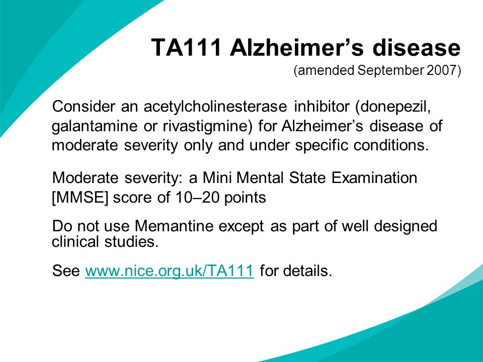 TA111 Alzheimer’s disease (amended September 2007)
