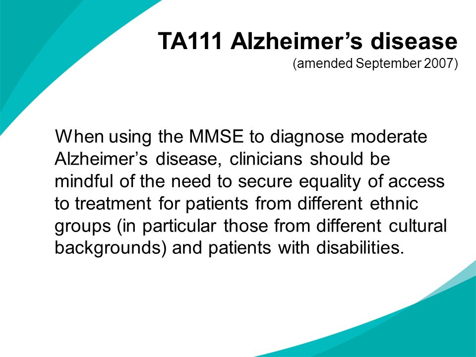 TA111 Alzheimer’s disease (amended September 2007)