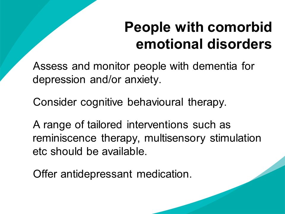 People with comorbid emotional disorders