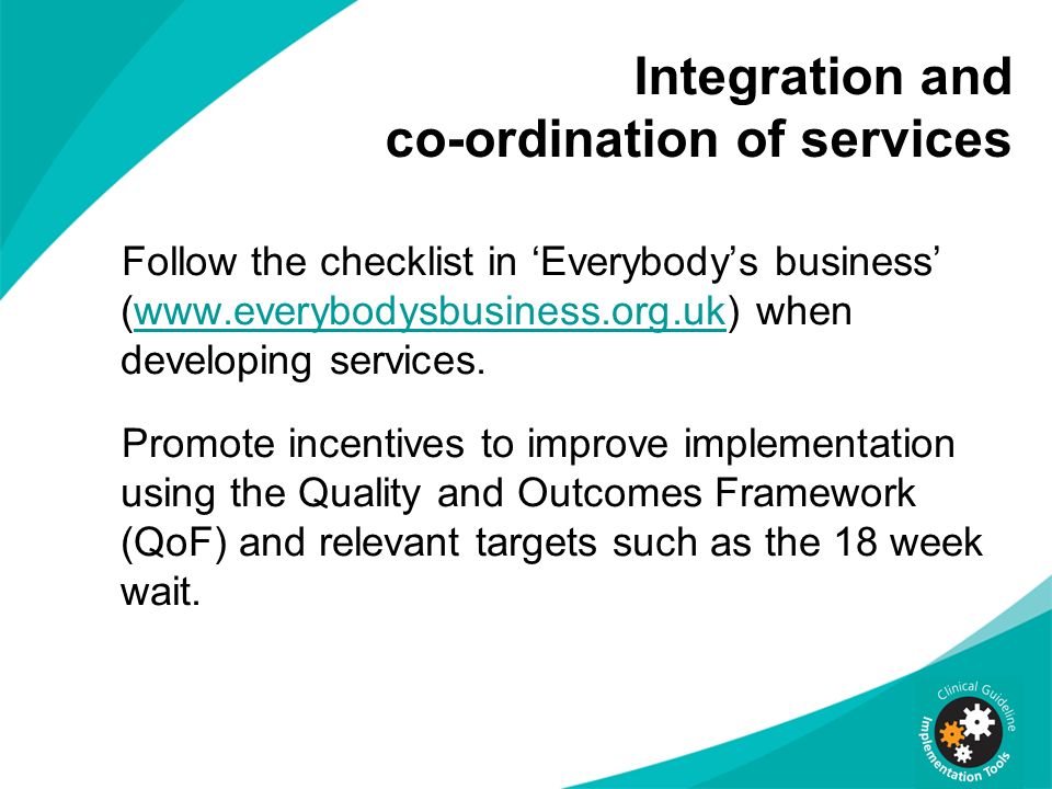 Integration and co-ordination of services