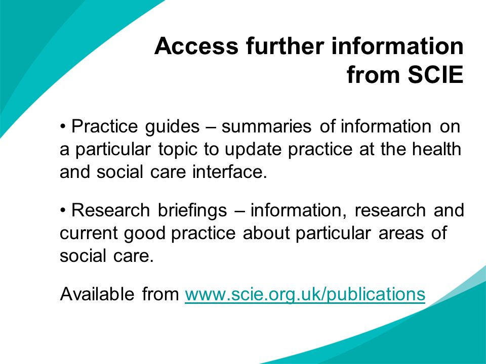 Access further information from SCIE