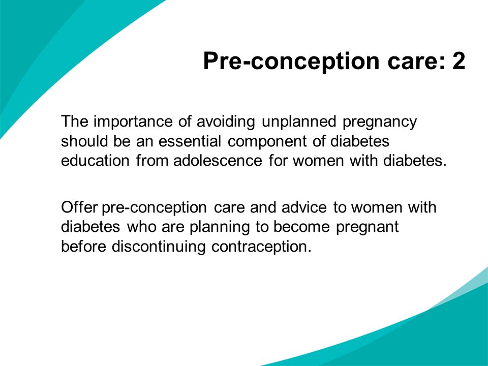 Pre-conception care: 2