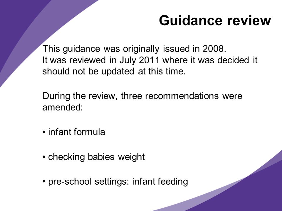 Guidance review