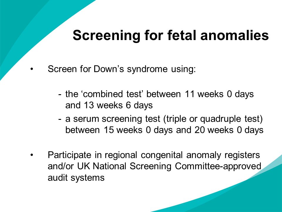 Screening for fetal anomalies