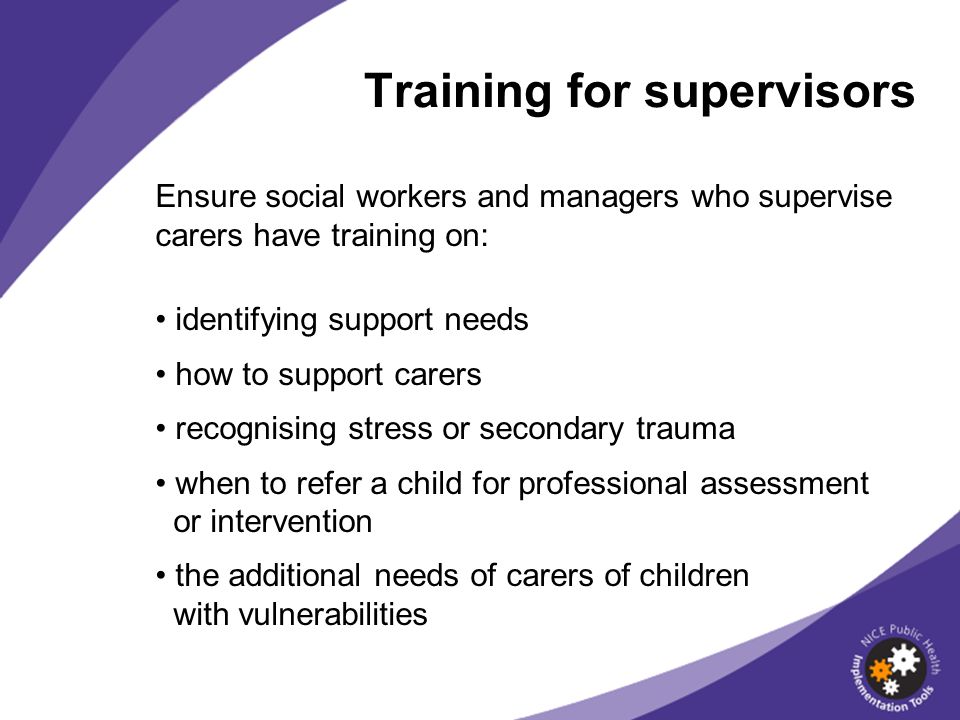 Training for supervisors